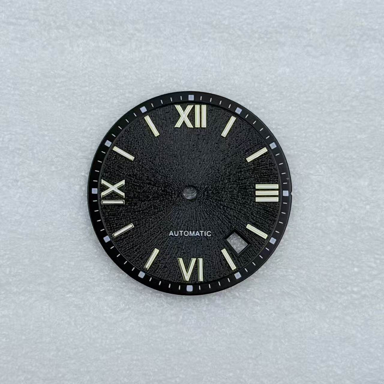 31.8mm Black Purple Watch Dial No Lume Fit NH35/36 Movements Watch Accessories