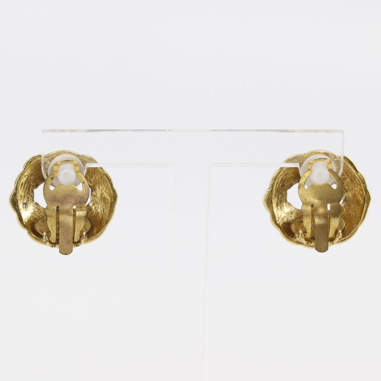 CHANEL COCO Mark Earring vintage Plated Gold 15.7g Women