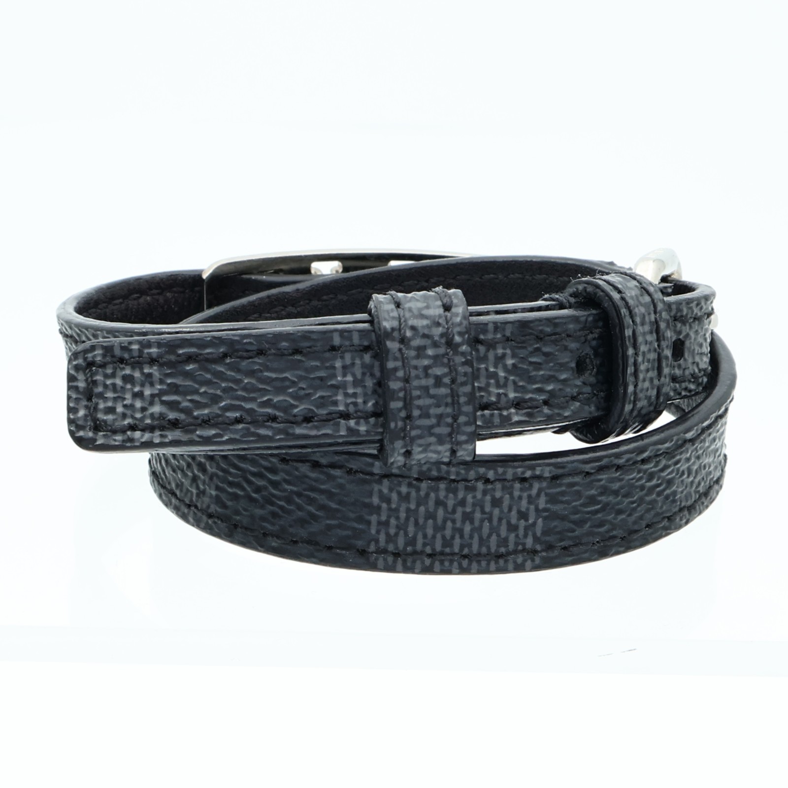 LOUIS VUITTON LV SHW Sign It Bracelet M6616E Damier Graphite Black