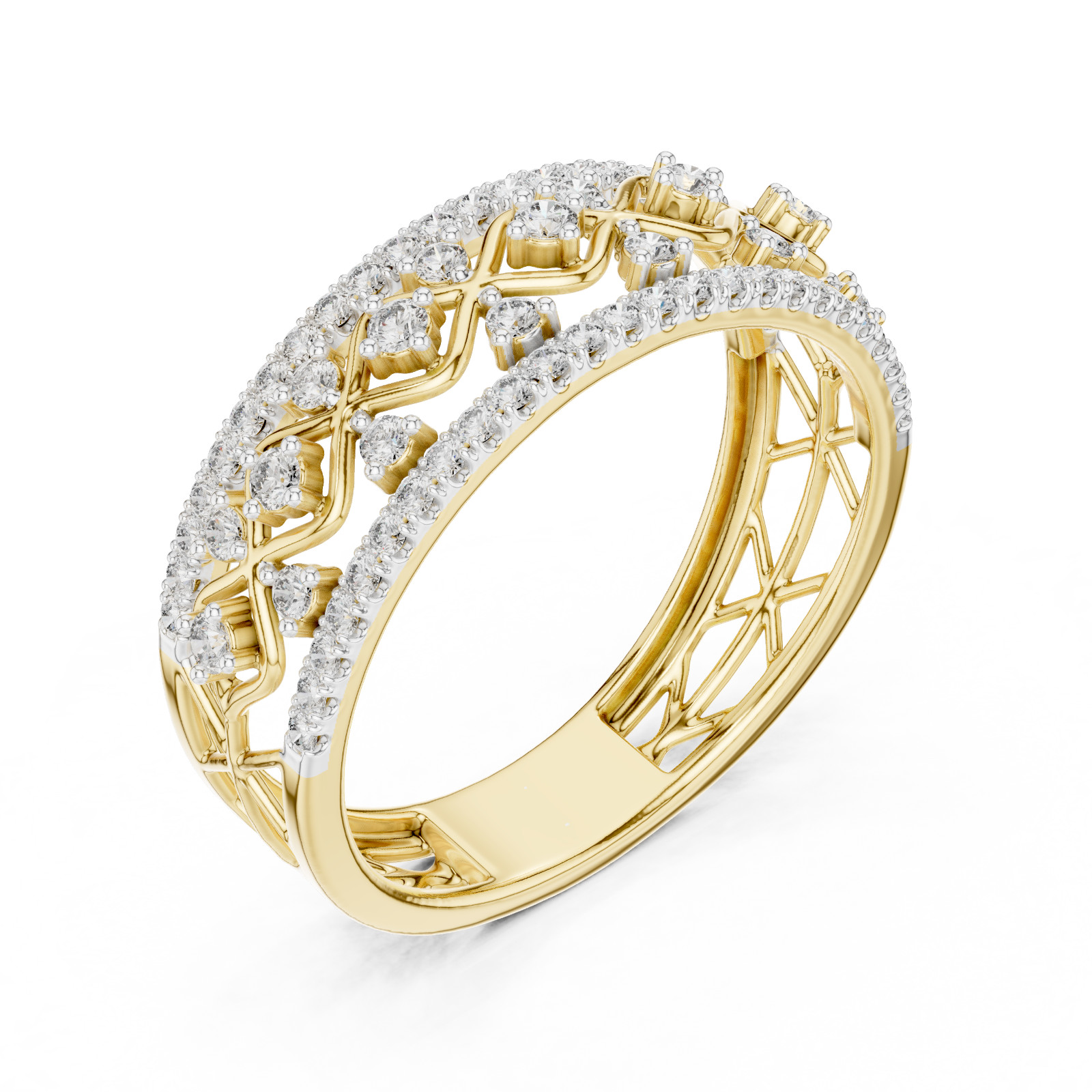 Natural Certified Diamond Prong Set Half Eternity Wedding Ring 14k Gold Over