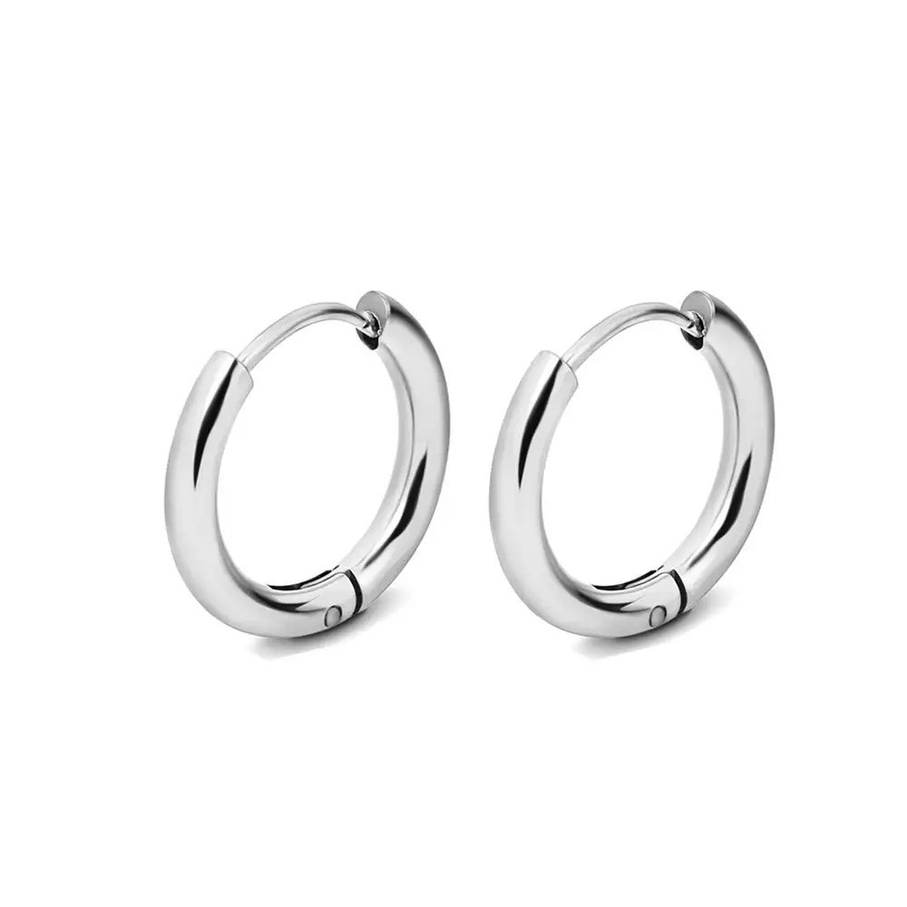Men Women Stainless Steel Small Huggie Earrings Cartilage Lip Piercing Nose Hoop