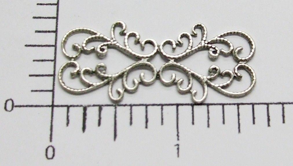 13684 3 Pc Matte Silver Ox Lacy Bar Victorian Filigree Jewelry Finding SALE