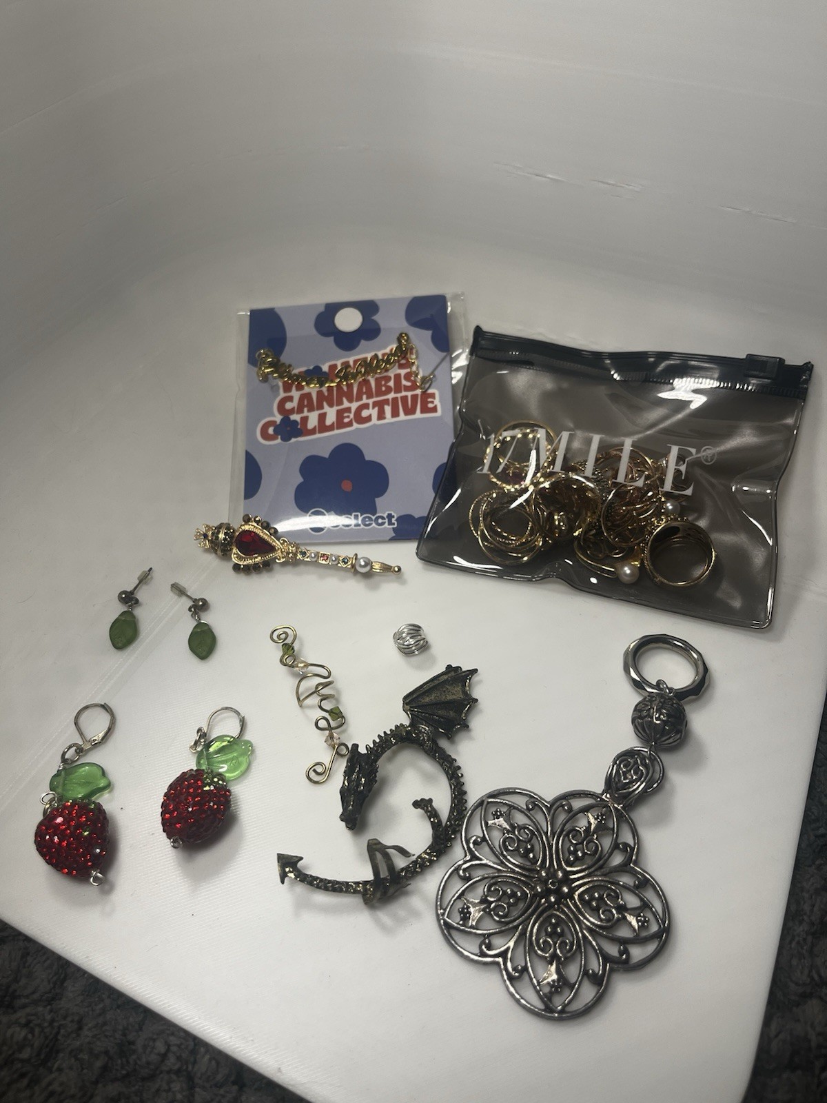 Unique Jewelry Lot: Earrings, Ear Cuffs, Rings, & More (read description)