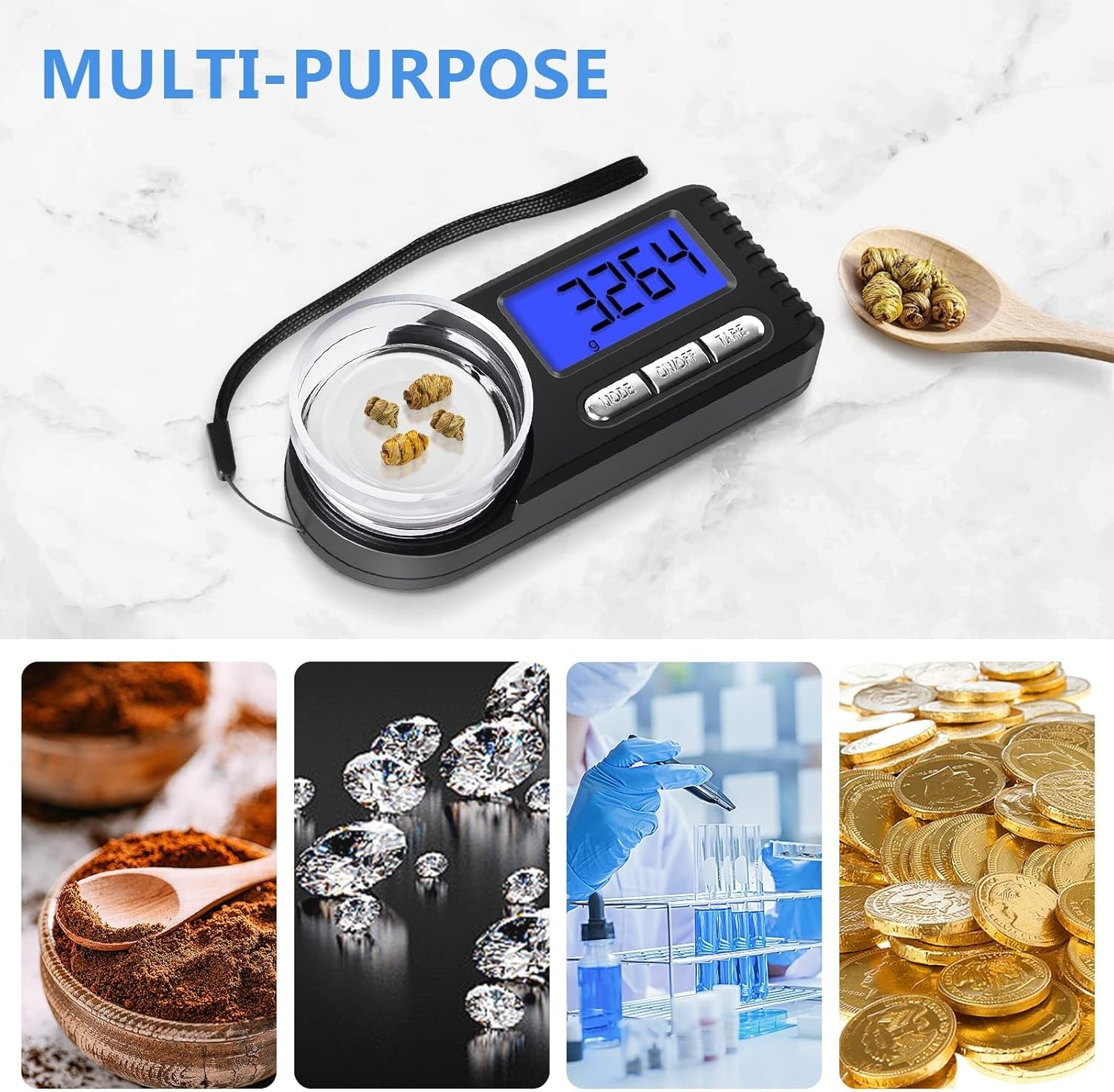 Digital Milligram Scale 50G/0.001G, Mg Scale for Powder Medicine with Portable C