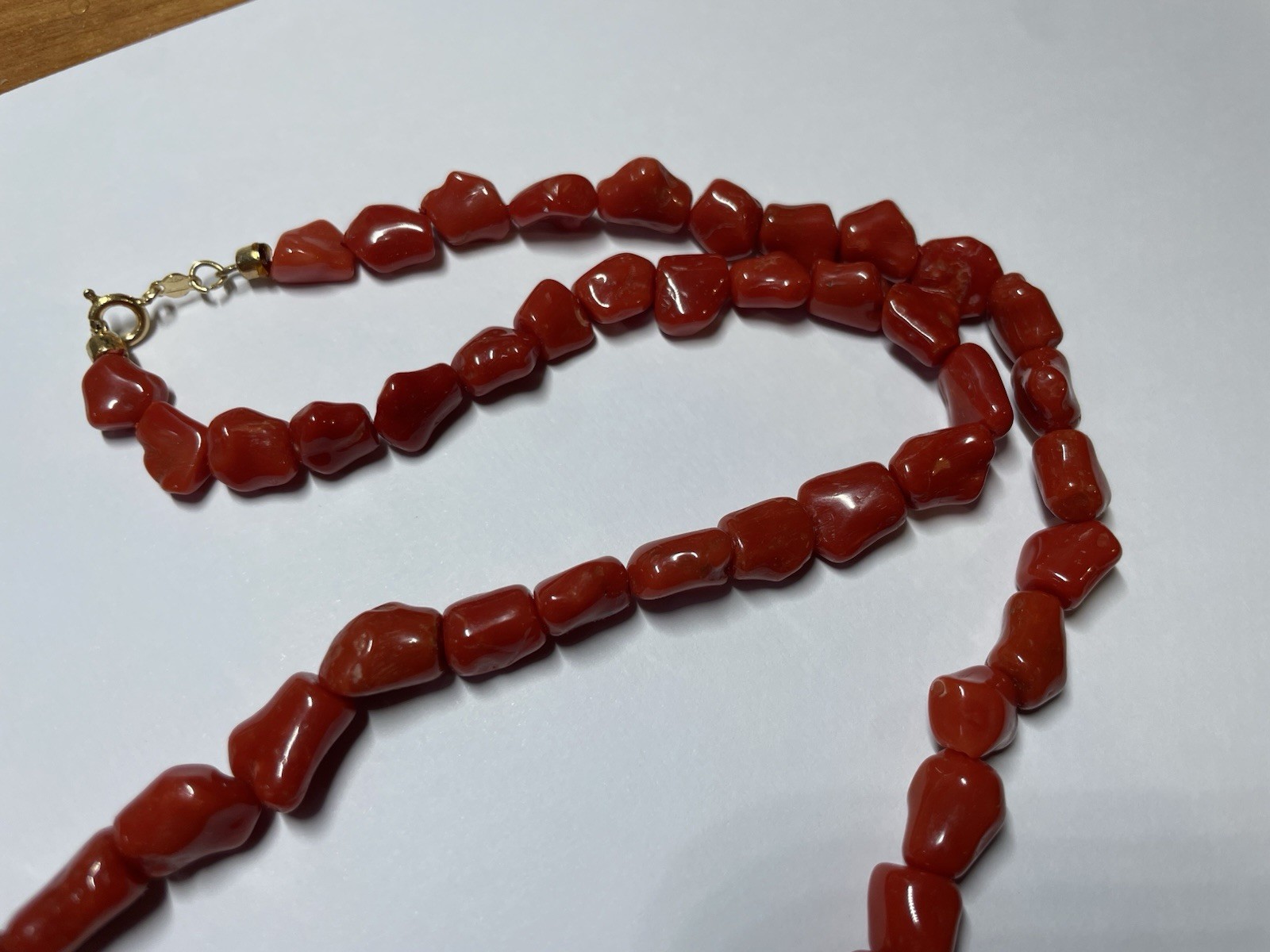 Sardinian Coral Necklace Stones in 18kt Yellow Gold