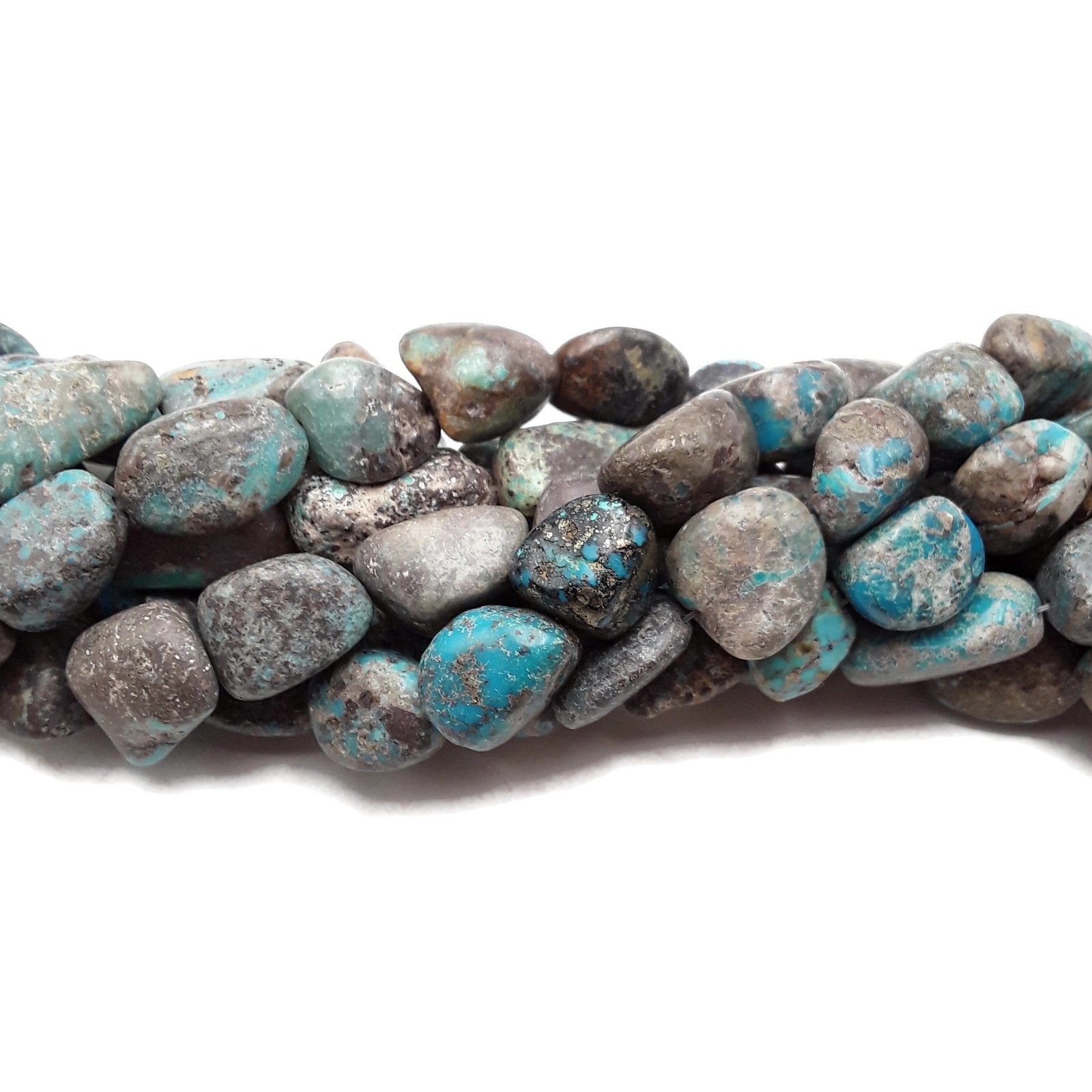 Genuine Blue Turquoise Pebble Nugget Chunk Beads Approx 15x20mm 15.5″ Strand