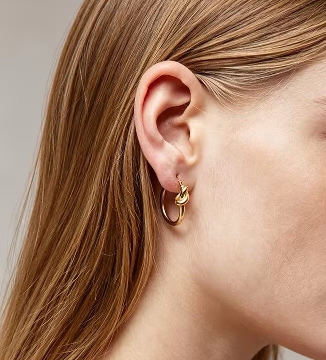 Knot Hoop Earrings Missoma Boho Geometric Chunky Minimalist Statement Y2K