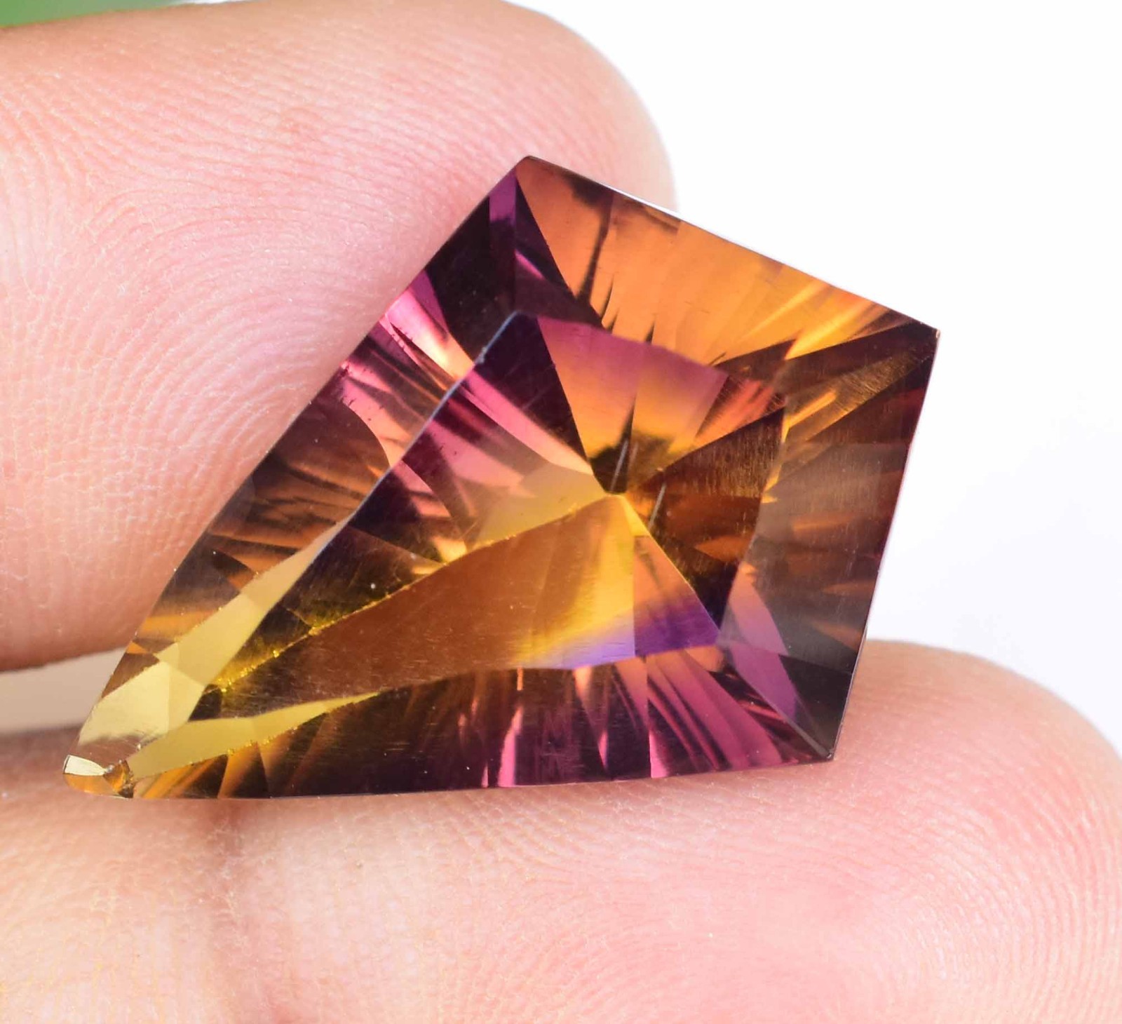 Natural Bolivia Ametrine Bi-Color 19.30 Ct Untreated Certified Loose Gemstone