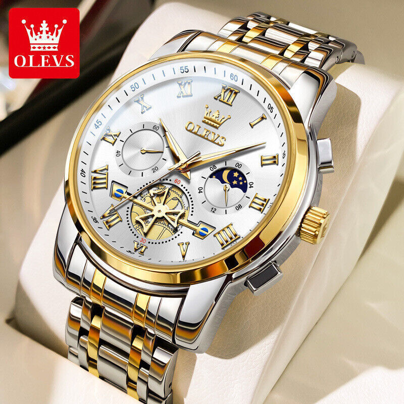 OLEVS Man’s Watch Chronograph 42mm Stainless Steel Waterproof Wristwatches