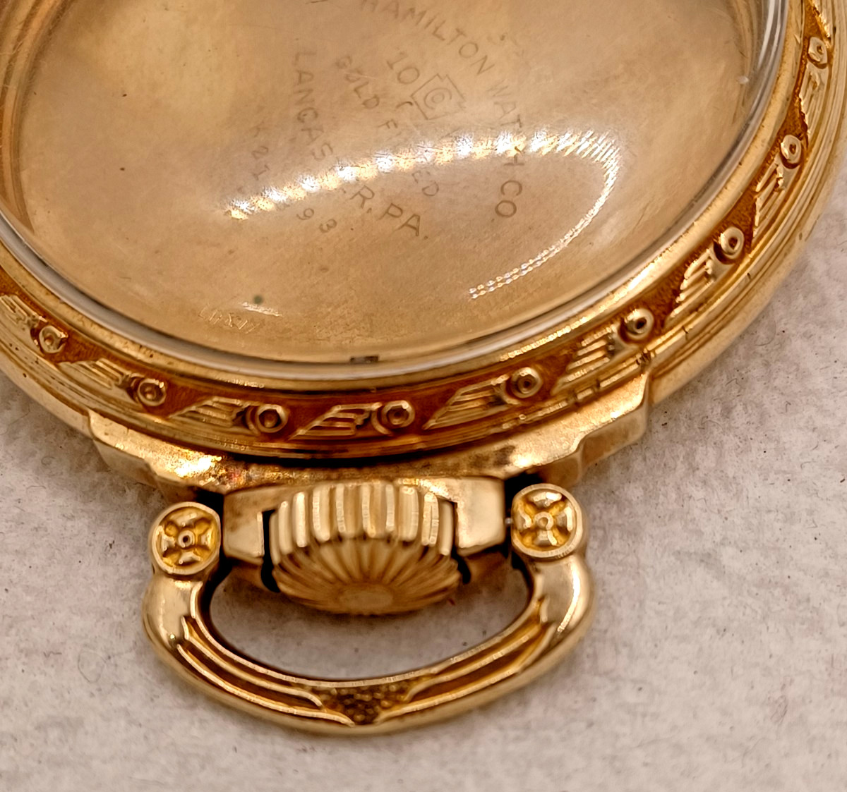Vintage Hamilton 10 K Gold Filled RR Open Face Pocket Watch Case -16S!