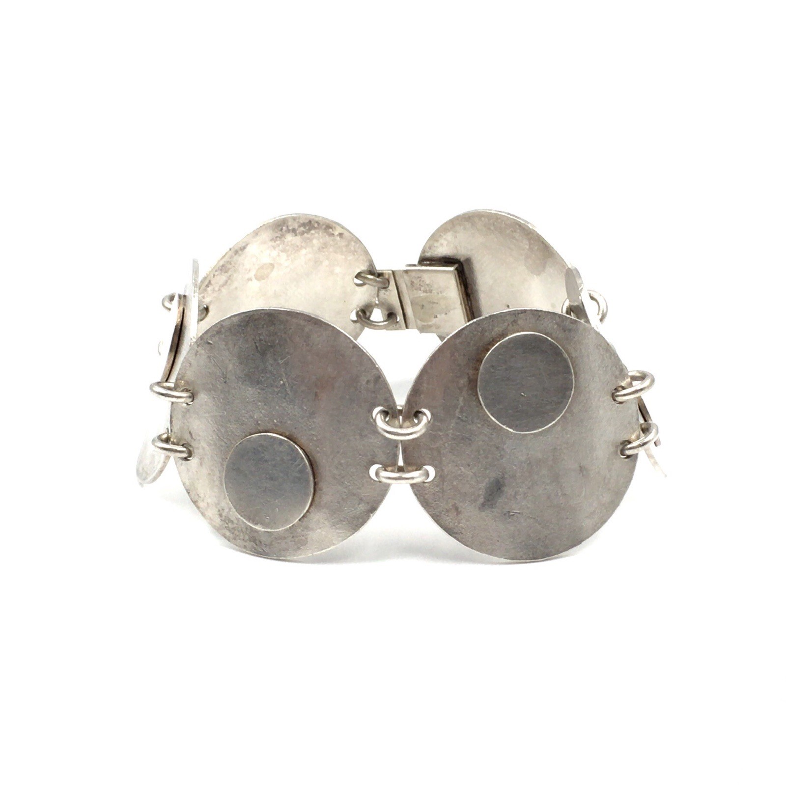 925 Silver Bracelet Designer Jewellery Solid 58g Modernist Space Age Unknown GJ?