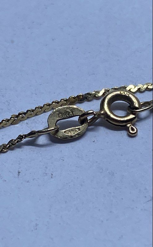 14K Yellow Gold 7.8mm Freshwater Pearl Pendant Necklace Italy 18″ 2.1g