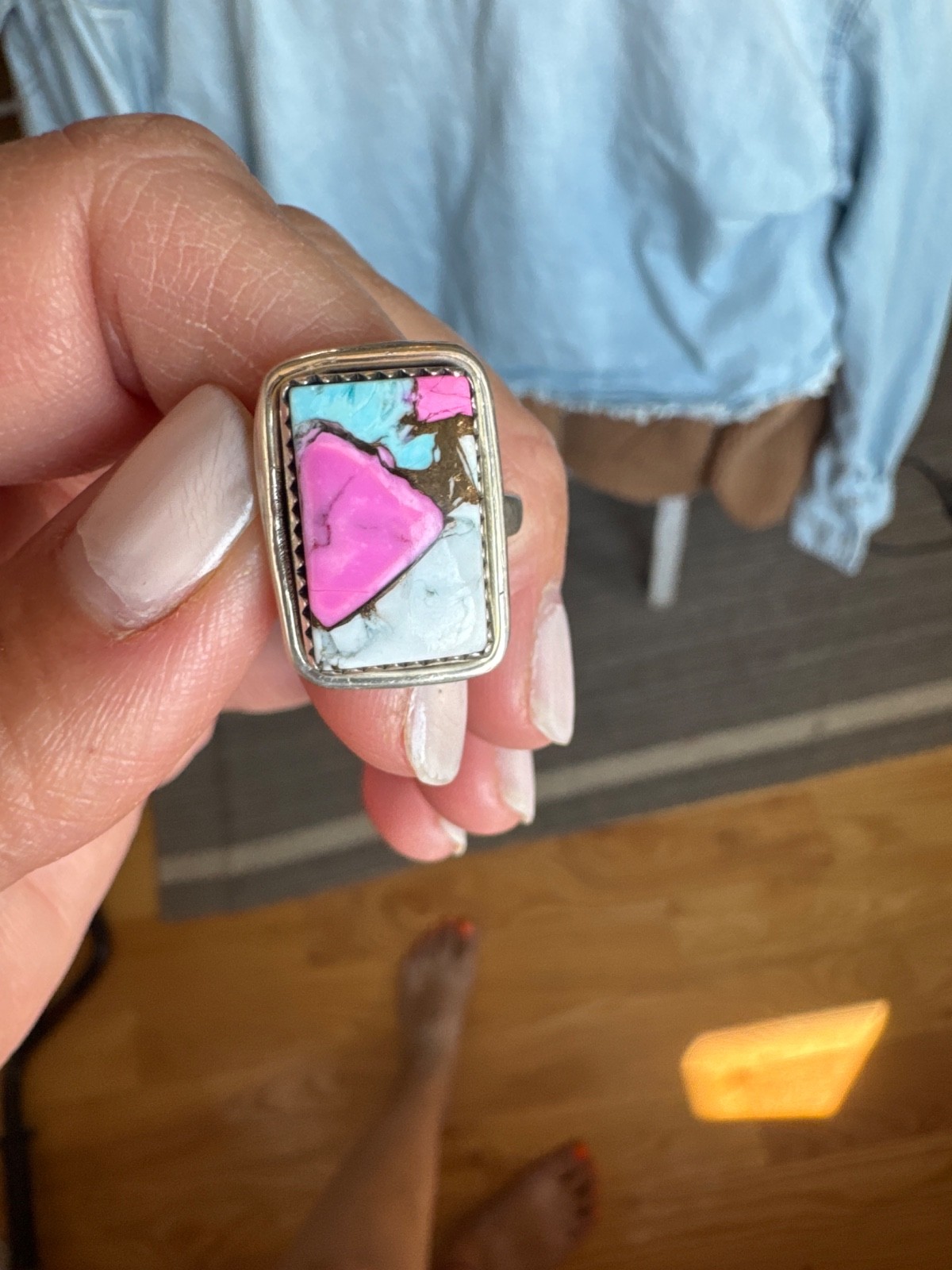 cotton candy turquoise ring