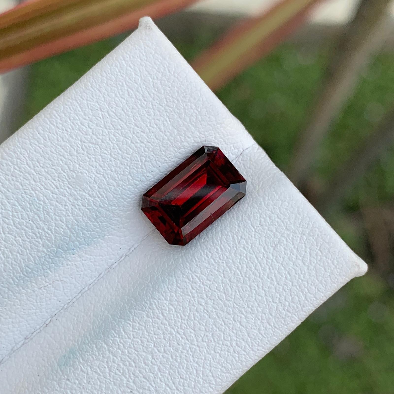Natural Red Garnet 3.65 Cts Octagon Cut SI Clarity Loose Gemstone Tanzania