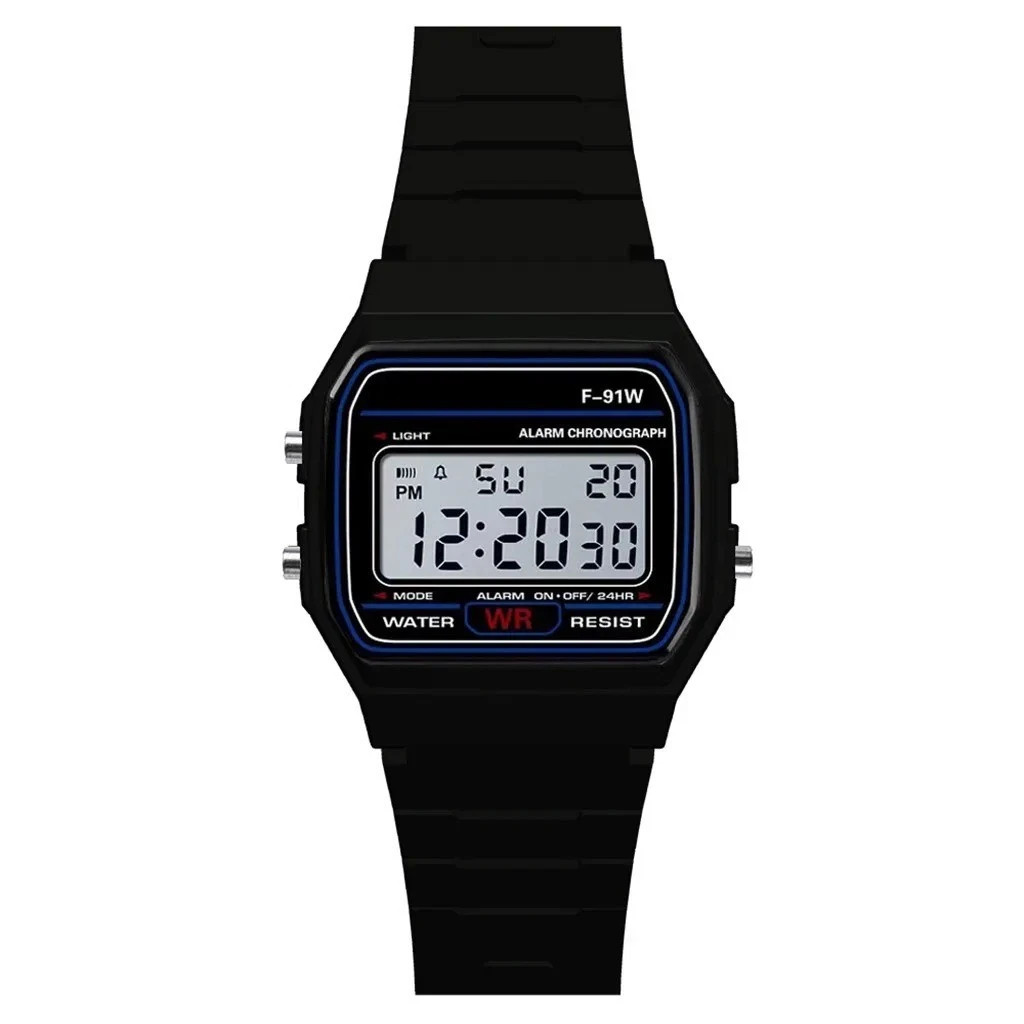 F 91W Classic Digital Resin Strap Watch Stopwatch Chronograph Sport Unisex Men*