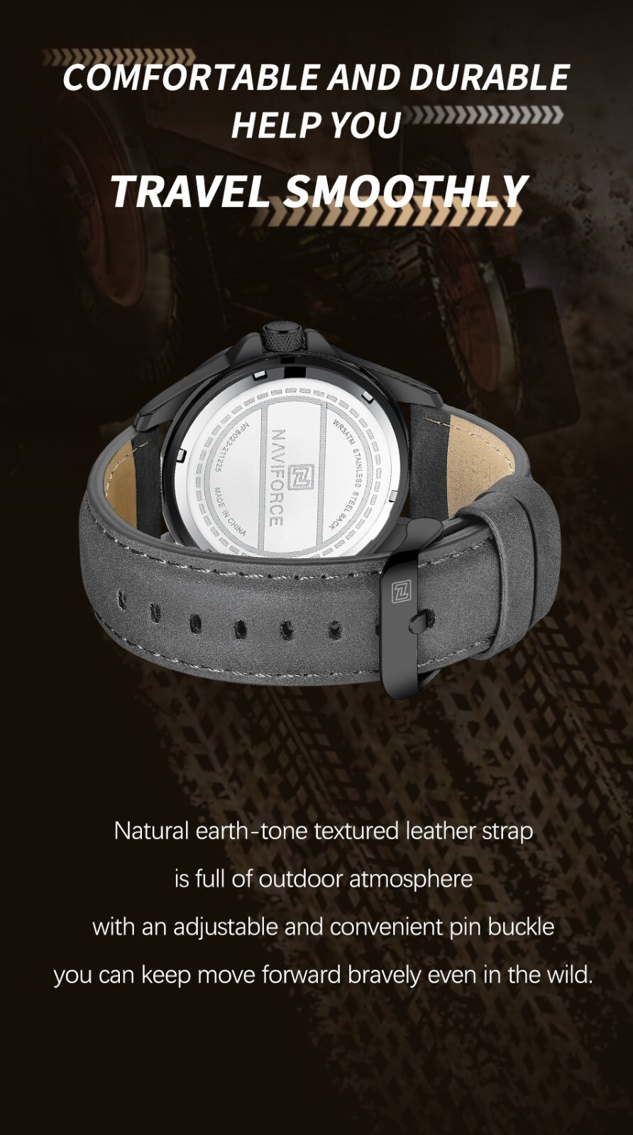 Top Brand NAVIFORCE Men’s Quartz Wrist Watch Sports Shockproof Waterproof Leathe
