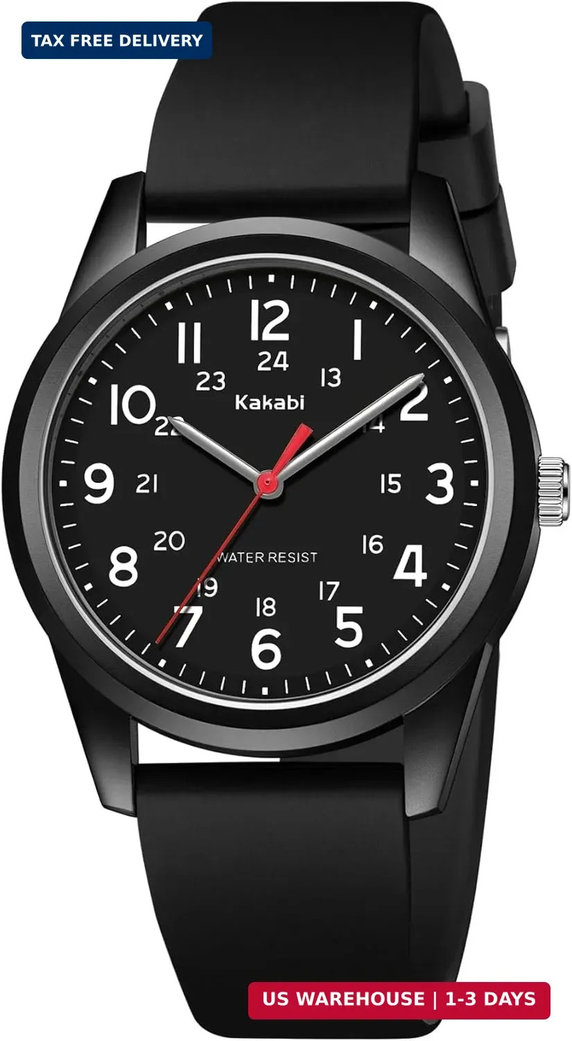 Watches for Mens Womens Unisex Easy to Read Analog Quartz Wristwatch Silicone St