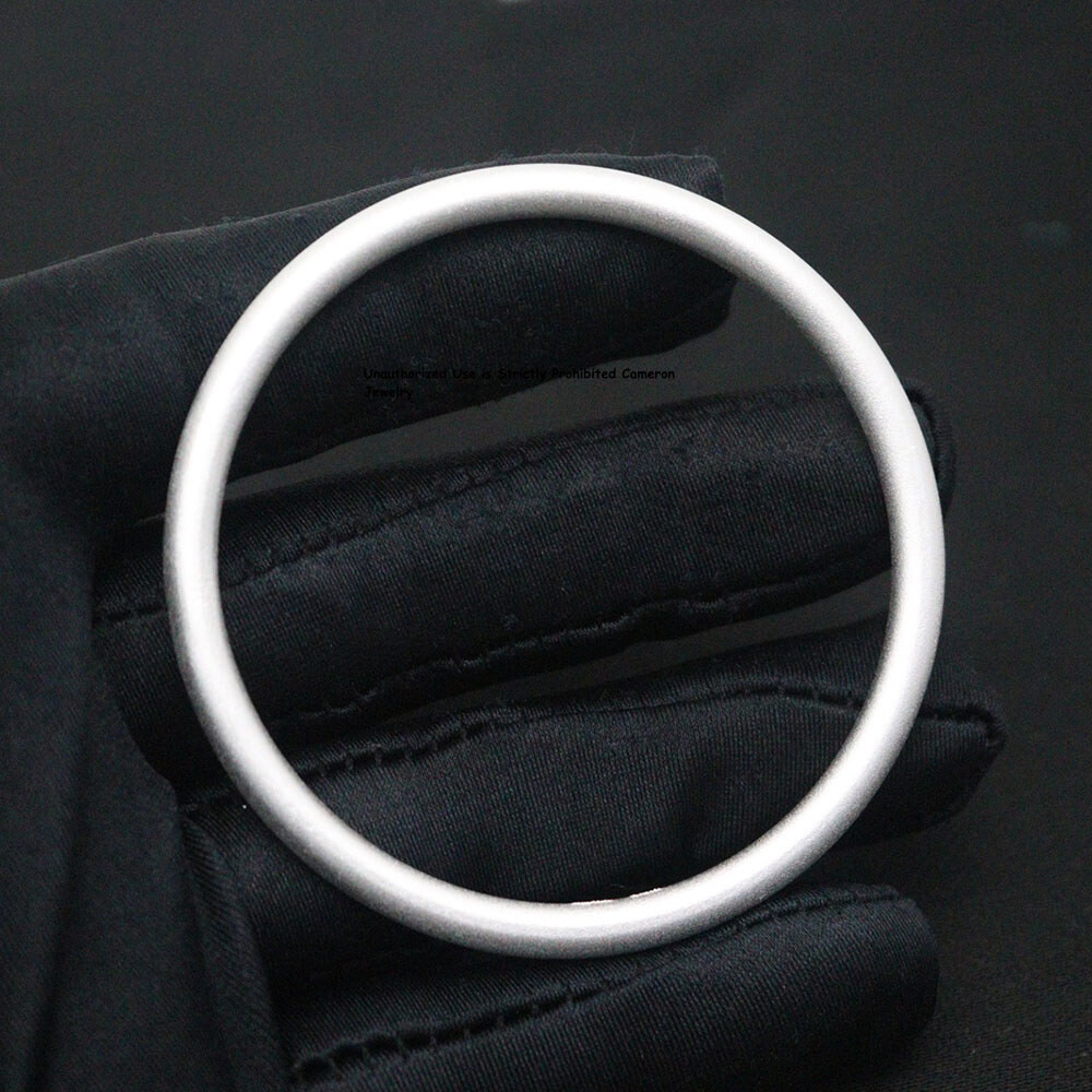 Pure S999 Fine Silver 999 Bracelet 4.5mm Round Dull Polish Bangle 31-32g 56mm