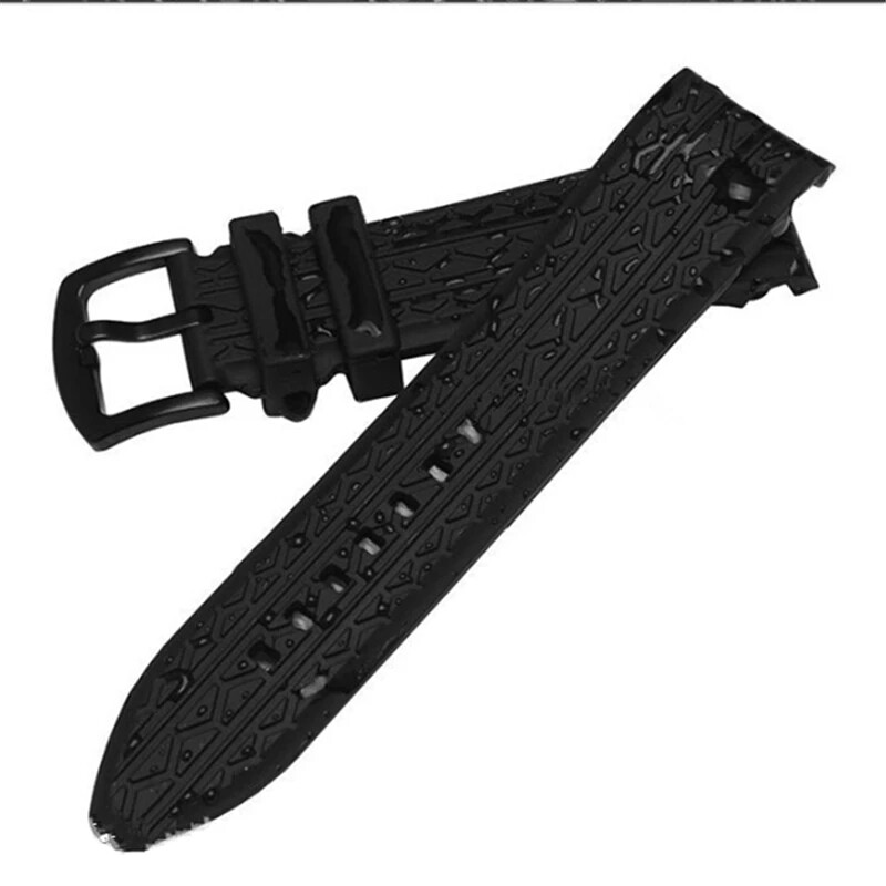 24mm Silicone Watch Band Strap For Porsche Design P6612 Bracelet + Pin Buckle