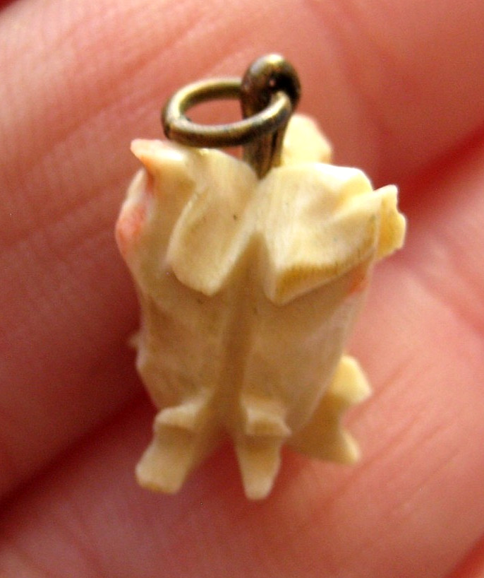 VINTAGE Antique Carved THREE WISE MONKEYS Charm SPEAK~HEAR~SEE NO EVIL