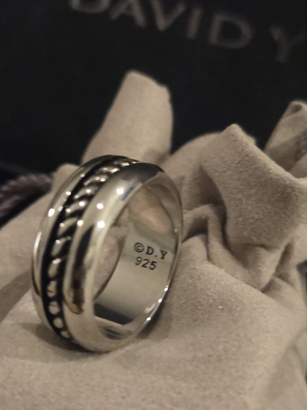 Authentic David Yurman Chevron 925 SS Unisex Ring 7