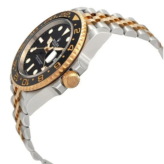 Rolex GMT-Master II 126713GRNR-0001 Black/Gray Bezel 18k Gold & Steel Mens Watch