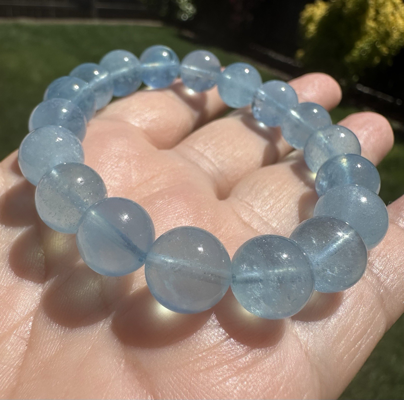 10.5-10.8mm High Quality Aquamarine Bracelet