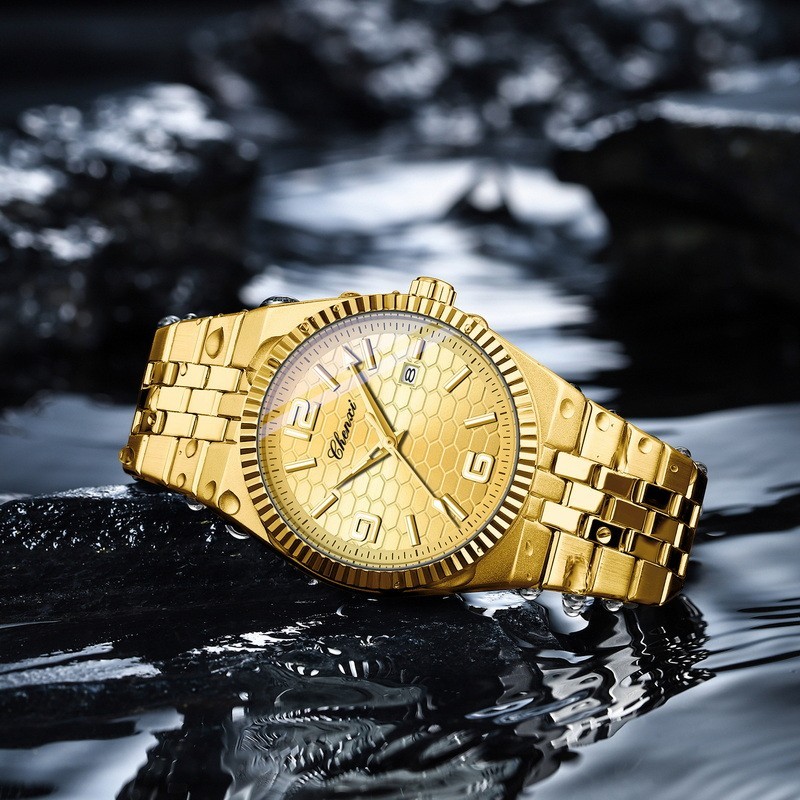 CHENXI Men’s Gold Luminous Calendar Casual Business Automatic Mechanical Watch