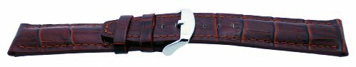 Rev ITAL324 Brown 24mm Alligator-Embossed Genuine Leather Watch Band