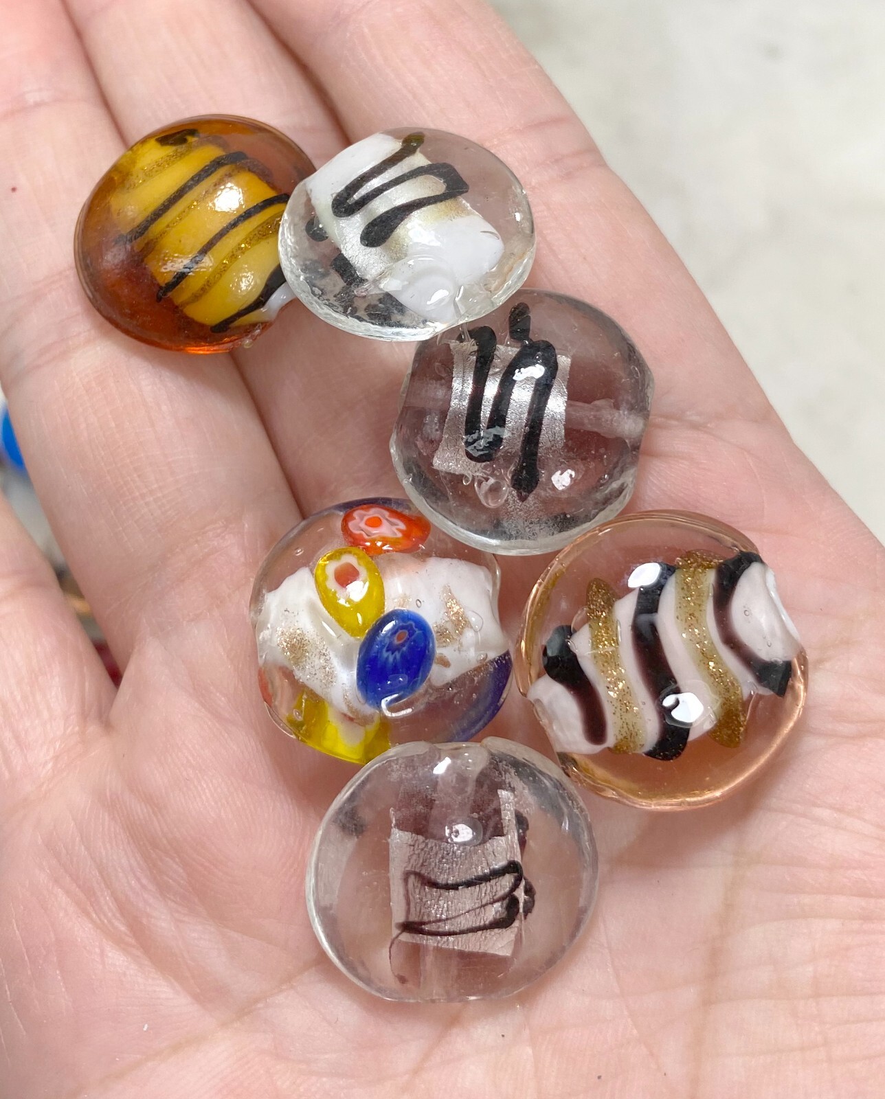 Lampwork Beads Bulk Round Roundelle Crystal Beads Beads for Jewelry Making 1 lb