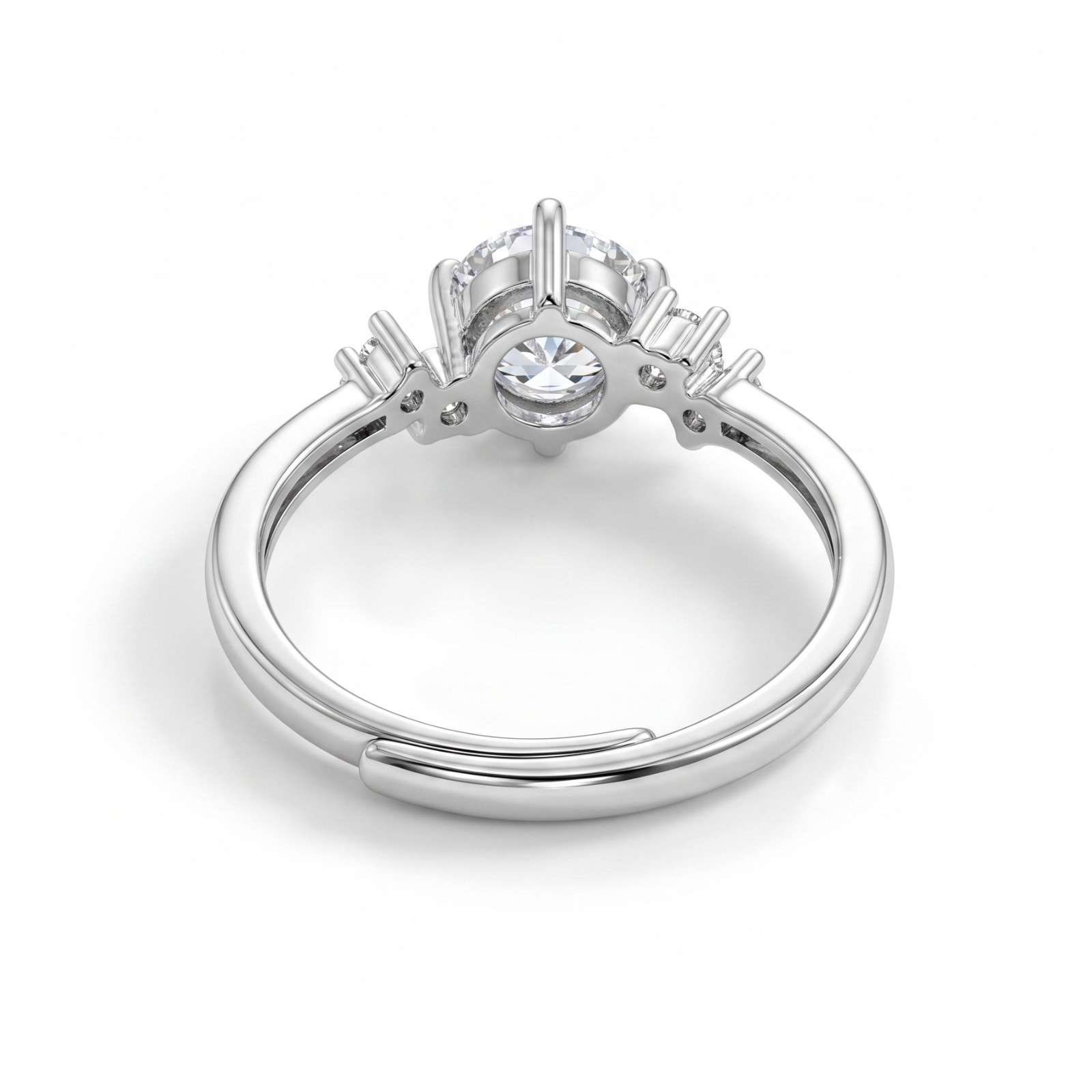 Sparkling 1ct Engagement Moissanite Ring Geometric Open Band Gift for Her [US]