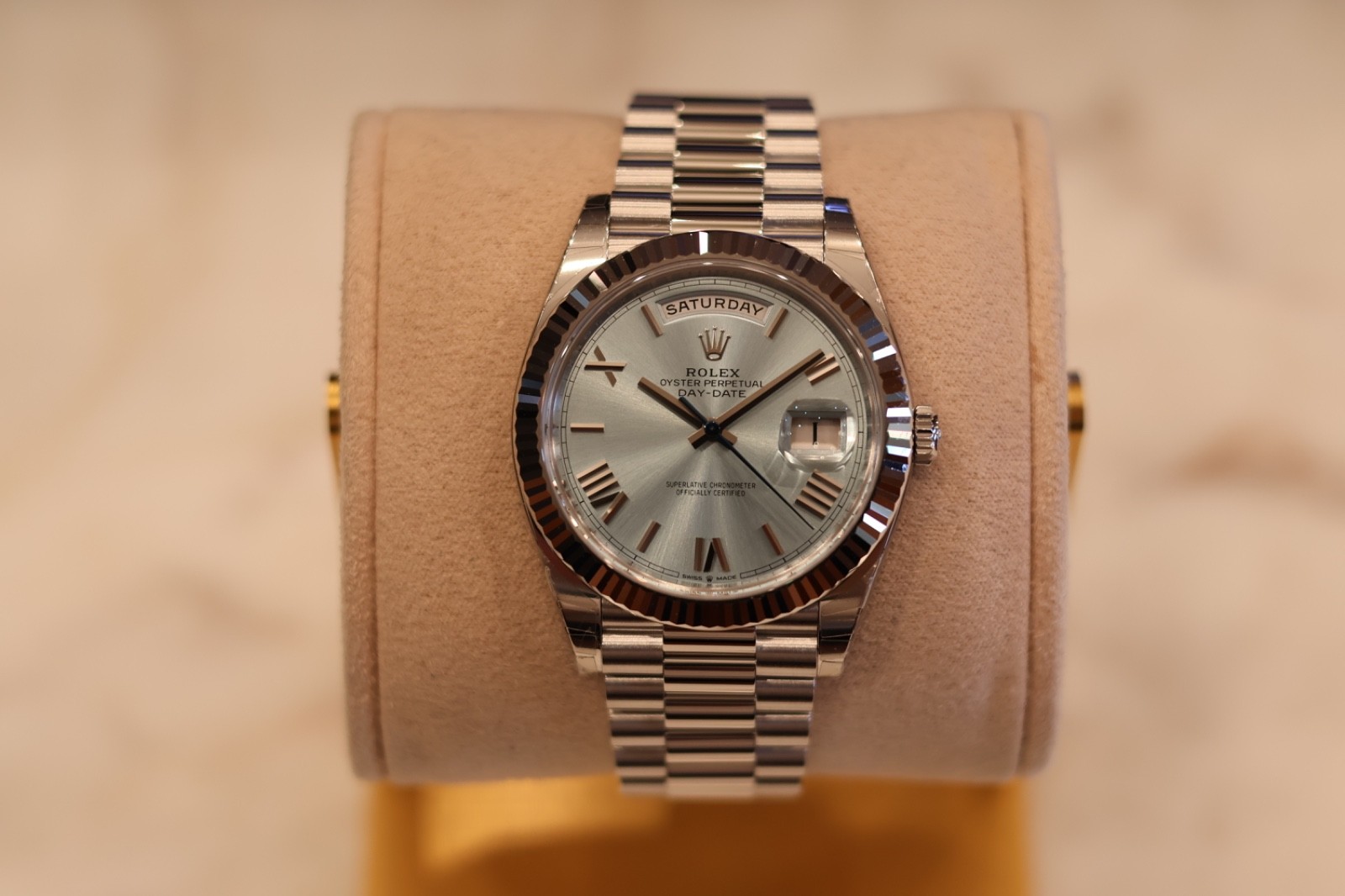 Rolex Day-Date 40 Platinum Ice BlueRoman Dial Brand new 2026 Full Set 228236