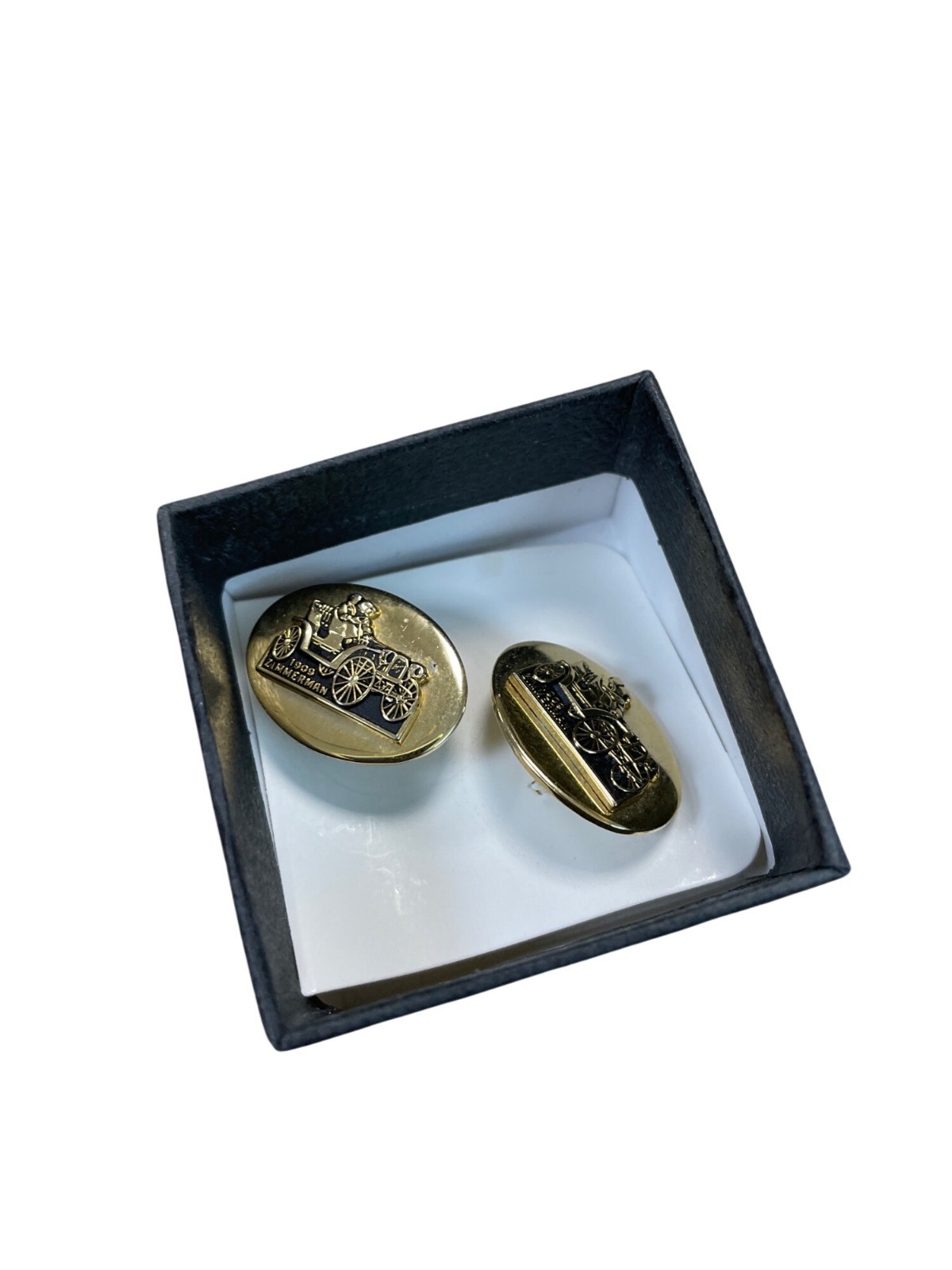 Zimmerman 1909 Kinney Co. mens VTG gold tone metal shirt cufflinks SKU 9816