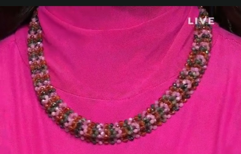 Jay King Pink, Orange and Green Multigem 18″ Woven Necklace Orig. Price $239.95
