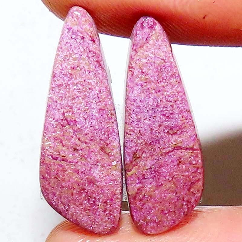 13.45 CT 9x26x4mm 100% Natural STICHTITE Purpurite Pair FANCY Shape Top Gemstone