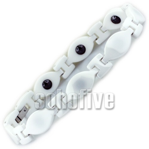 TCMB6522 Ceramic Magnetic Bracelet 8 Hematite Magnets L 7 1/2″ x W 3/8″ Sales!