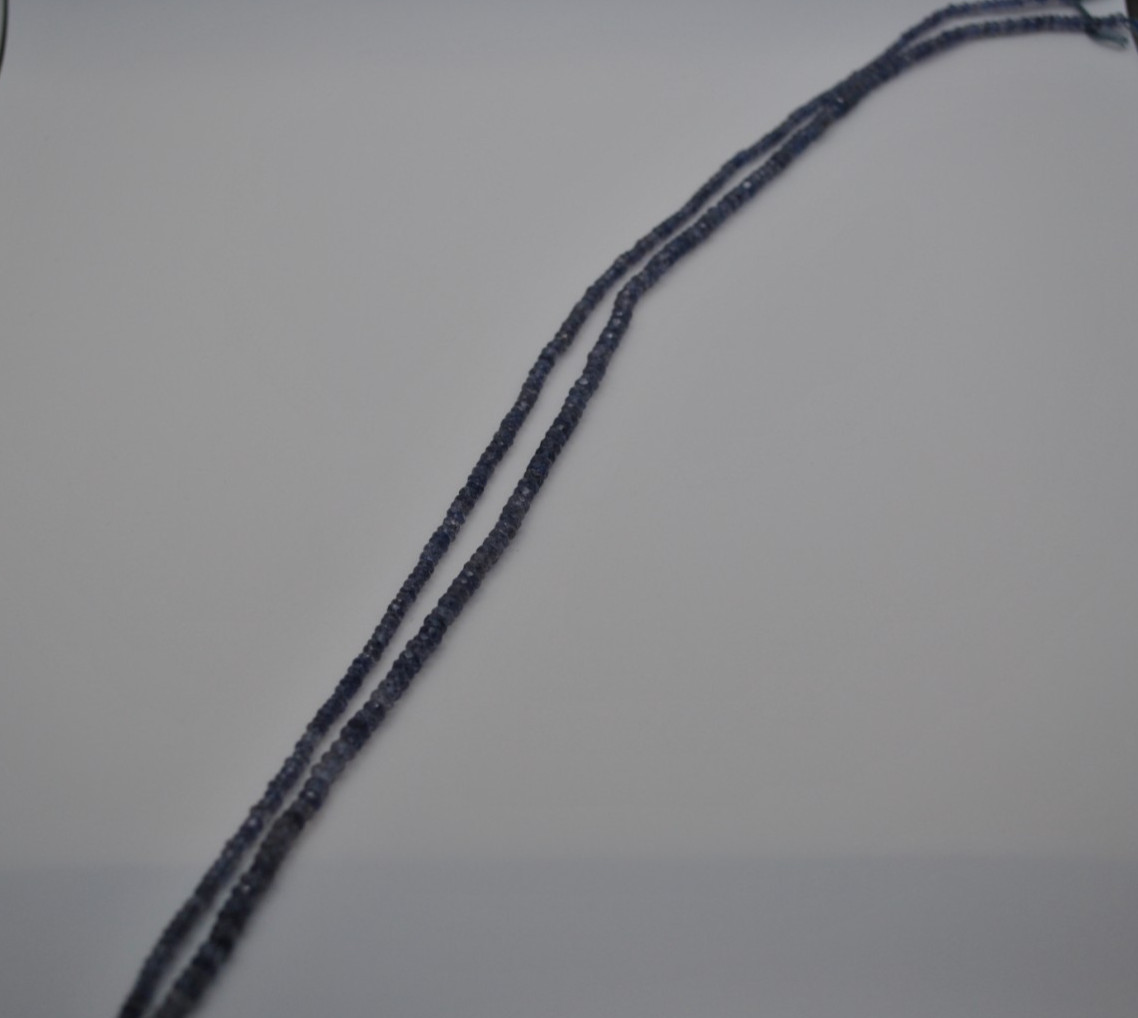 Iolite Round Gemstone Strand with Faceted Stones (No Clasp)