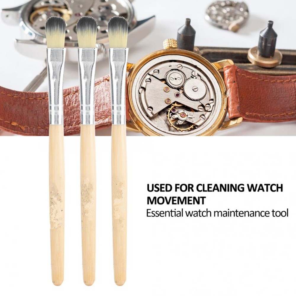 3 Pack Soft Watch Movement Craft Small Parts Cleaning Brush Set Watchmaker Tool