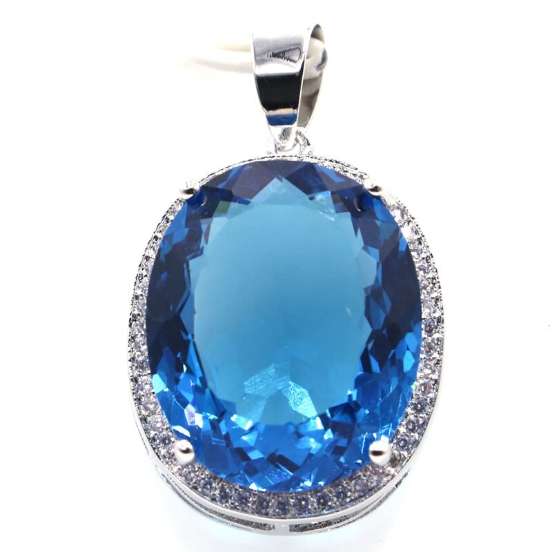 Buy 2 Get 1 Free Big Alexandrite Topaz Tanzanite Peridot TourmalinSilver Pendant