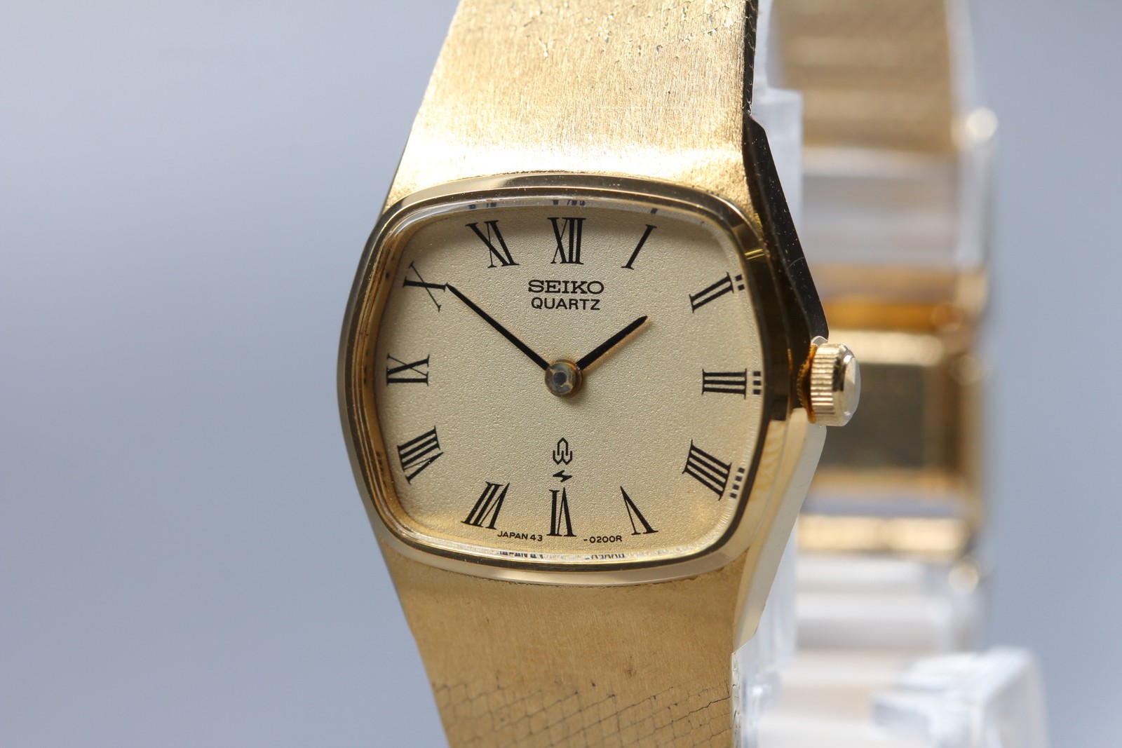 Vtg 1977 N MINT Seiko Bracelet 43-3120 Quartz Gold Hexagon Womens Watch JAPAN