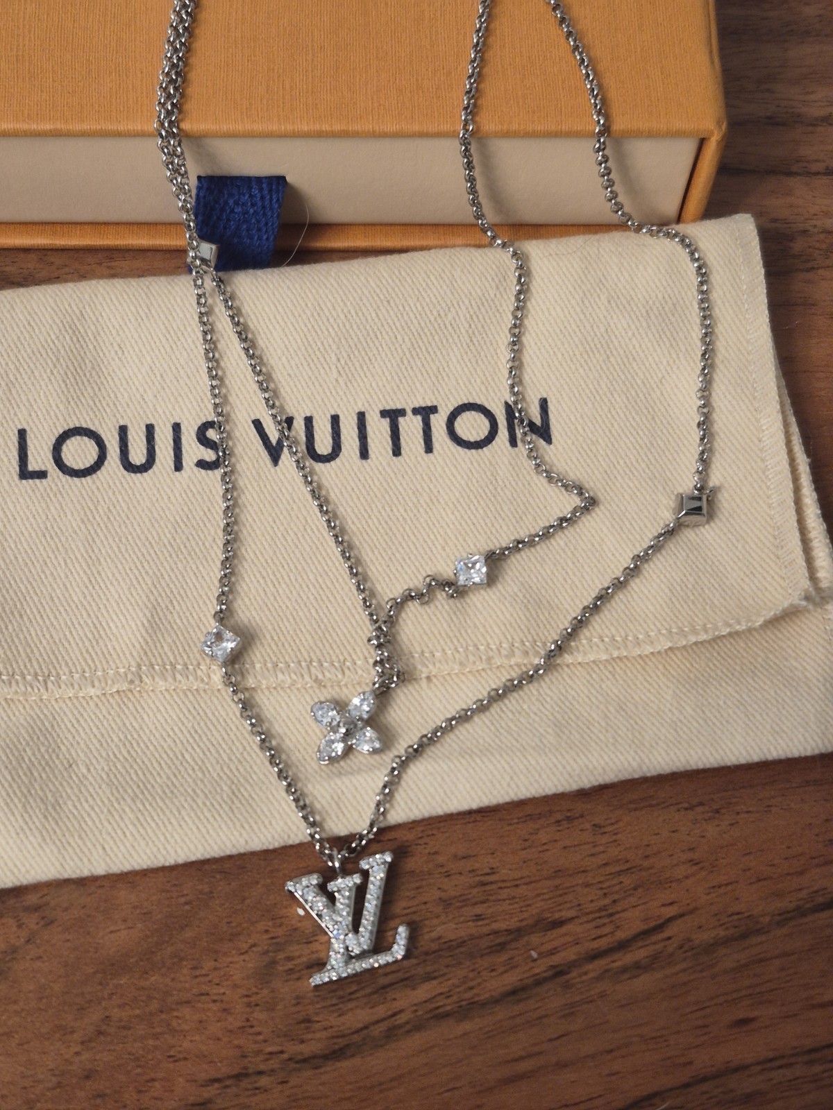 LOUIS VUITTON Necklace Lady LV GP Double Chain COA INCLUDED Box/Dustbag INCLUDED