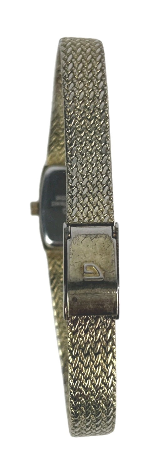 Gruen Precision Women’s Watch 15mm Gold Tone Diamond Accent ADJ. Band New Batt