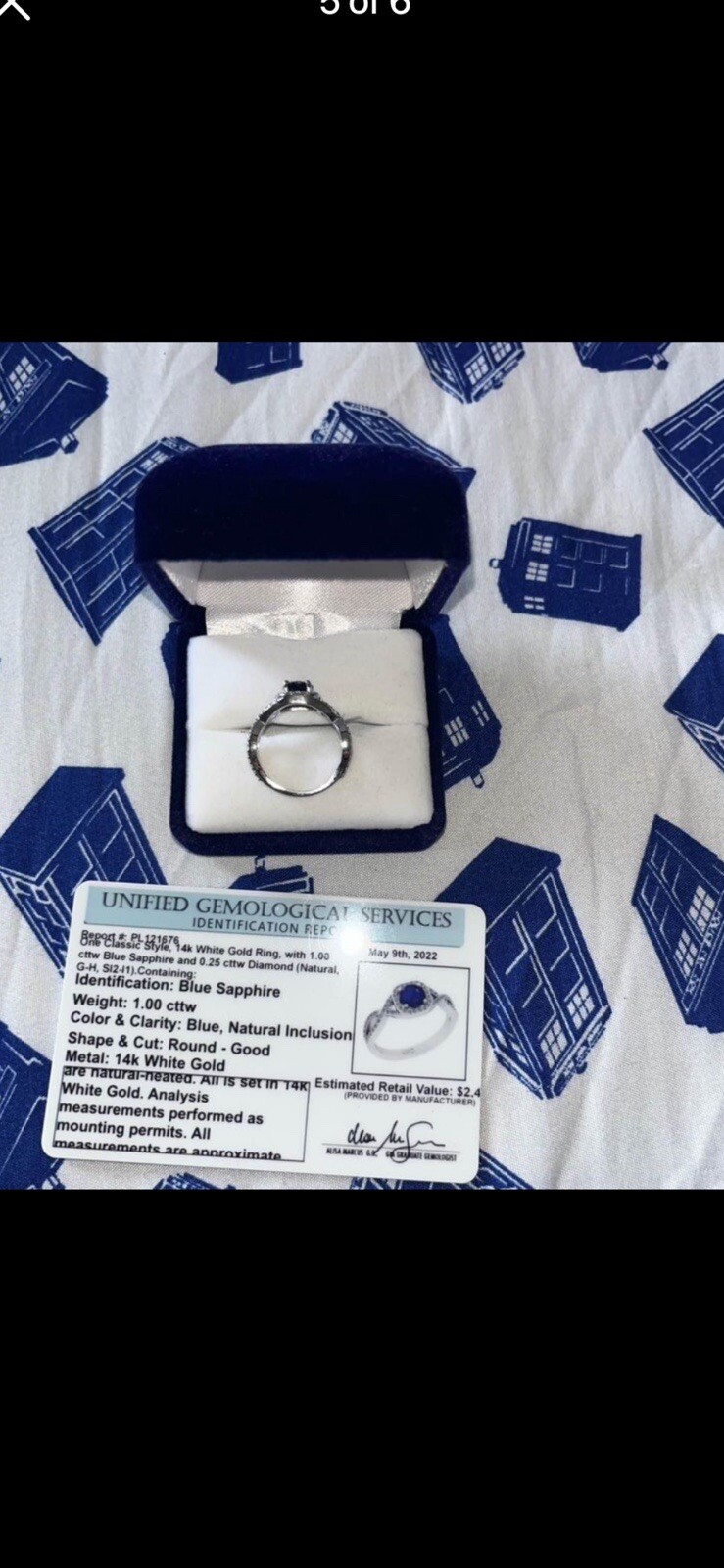 14 Karat White Gold Sapphire And Diamond Ring