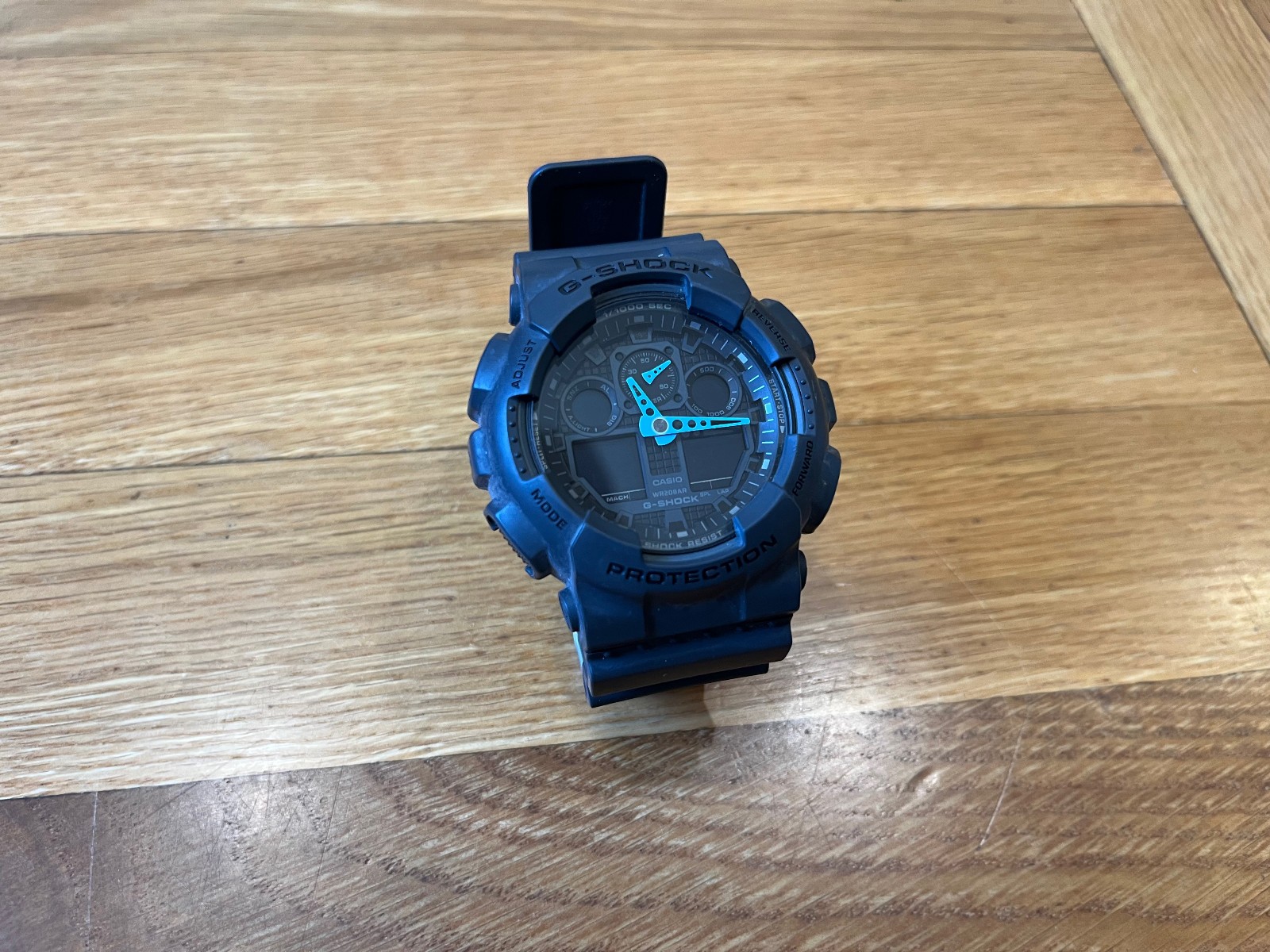 Casio G-Shock GA-100C-8A Mens Ana-Digi 200M Watch Grey Turquoise Blue 5081