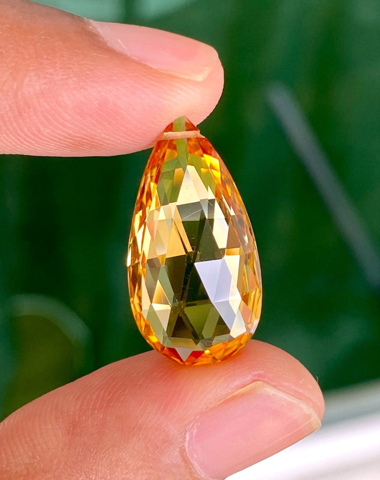 Genuine Citrine Drops Almond shape / Big size 24X12MM Citrine side drilled stone