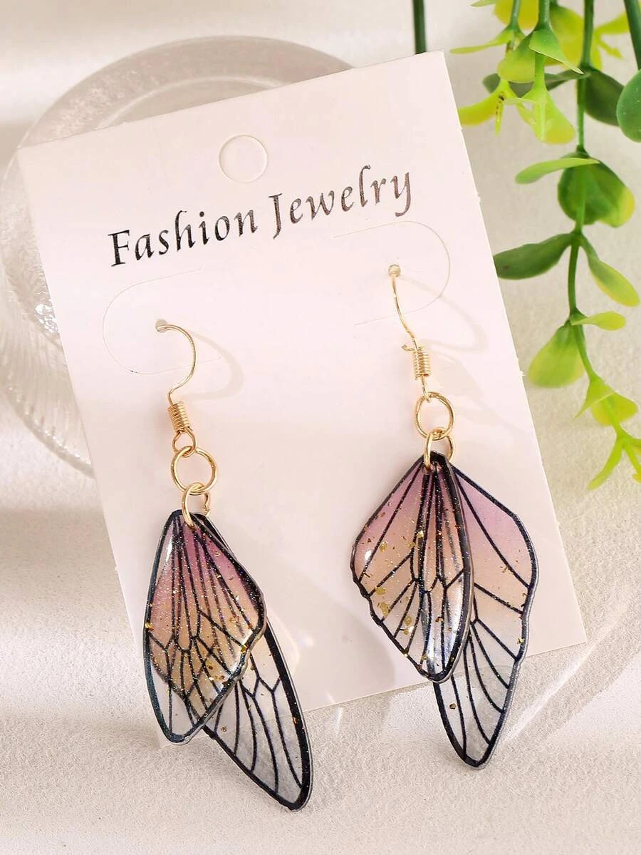 1 pair Butterfly Wing Earrings Retro Personalized Women Jewelry