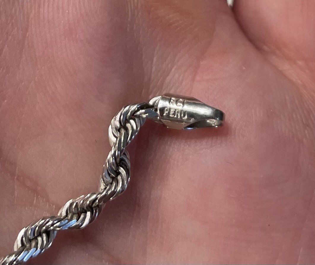 14K Solid White Gold 22” 3mm Diamond Cut Rope Chain Necklace 13.8g Peru Sl