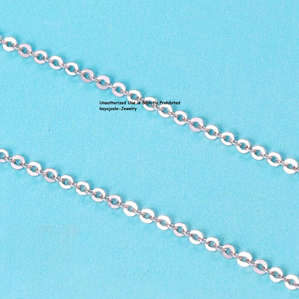 PT950 Pure Platinum 950 Chain Men Women Gift Lucky O Link Necklace 16-22inch L