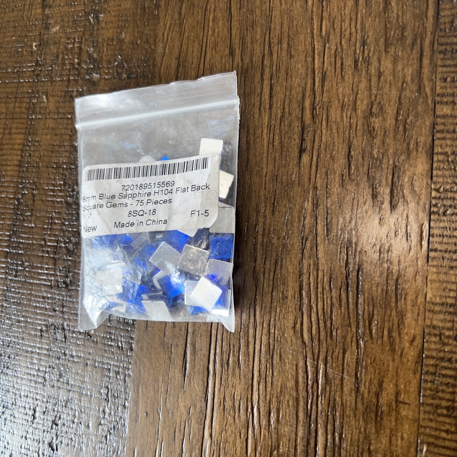 Allstarco 8mm Flat Back Square Acrylic Rhinestones 75 Pieces Blue Sapphire H123