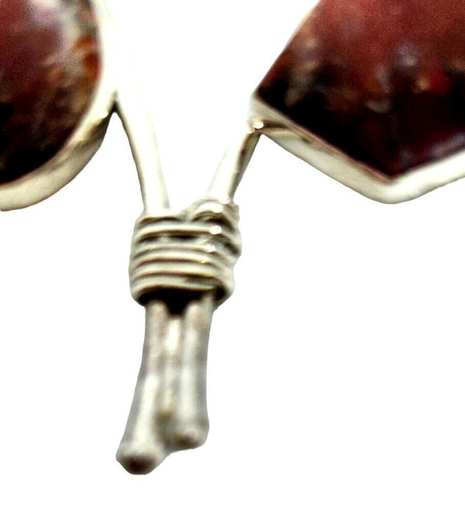 Pendant Plume Agate Druzy Silver 45.8 gr 925 Silver Jerry Fran Harr 85mm x 85mm